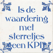 Is de waardering met sterretjes geen KPI? - 3 keer bekeken