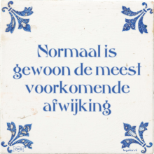 Normaal is gewoon de meest voorkomende afwijking - 4 keer bekeken