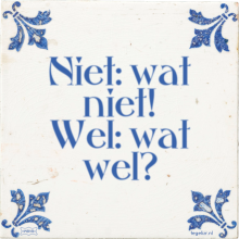 Niet: wat niet! Wel: wat wel? - 22 keer bekeken