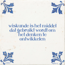 wiskunde is het middel dat gebruikt wordt om het denken te ontwikkelen - 30 keer bekeken
